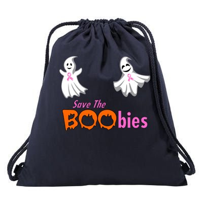 Save The Boobies Halloween Ghost Drawstring Bag