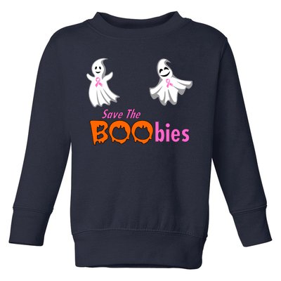 Save The Boobies Halloween Ghost Toddler Sweatshirt