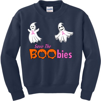 Save The Boobies Halloween Ghost Kids Sweatshirt