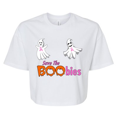 Save The Boobies Halloween Ghost Bella+Canvas Jersey Crop Tee