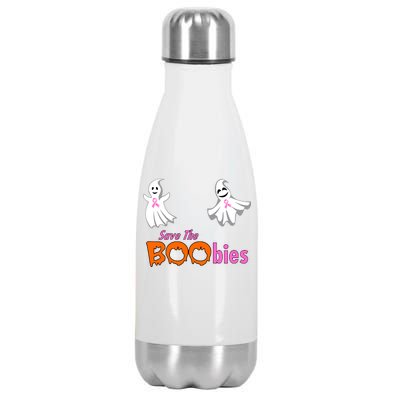 Save The Boobies Halloween Ghost Stainless Steel Insulated Water Bottle