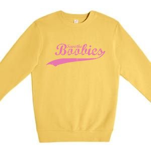 Save The Boobies Retro Breast Cancer Premium Crewneck Sweatshirt