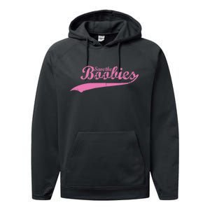 Save The Boobies Retro Breast Cancer Performance Fleece Hoodie