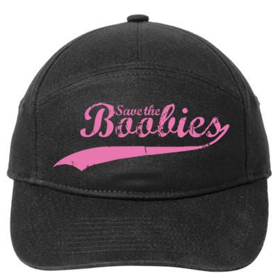 Save The Boobies Retro Breast Cancer 7-Panel Snapback Hat