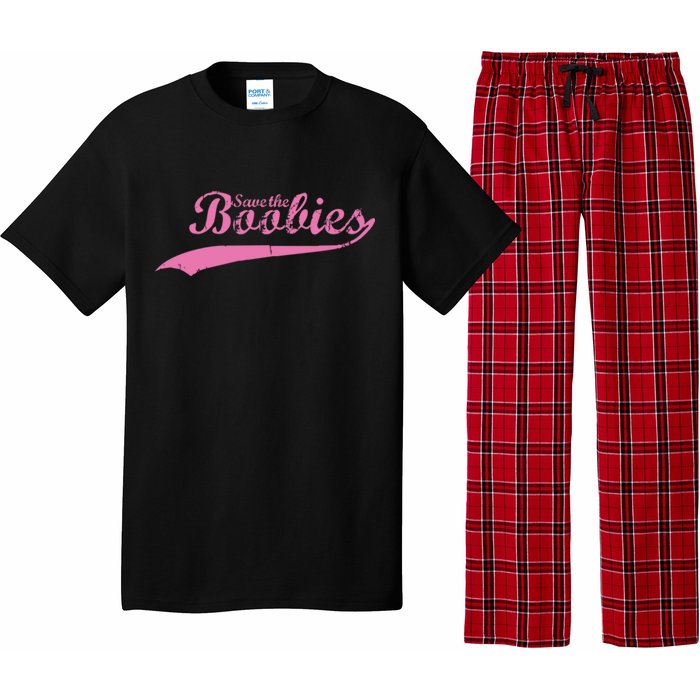 Save The Boobies Retro Breast Cancer Pajama Set