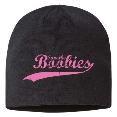 Save The Boobies Retro Breast Cancer Sustainable Beanie