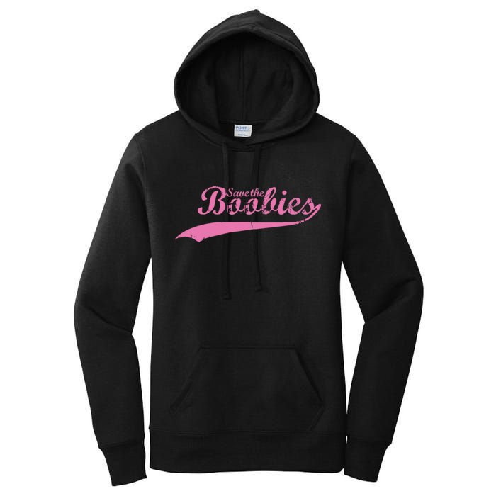 Save The Boobies Retro Breast Cancer Women's Pullover Hoodie