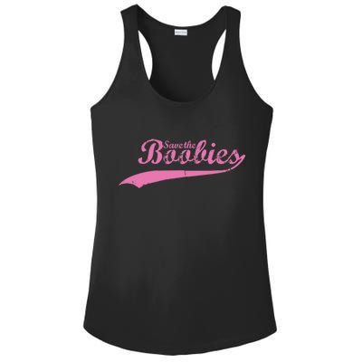 Save The Boobies Retro Breast Cancer Ladies PosiCharge Competitor Racerback Tank