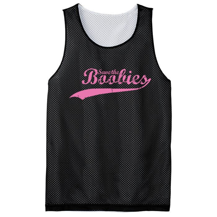 Save The Boobies Retro Breast Cancer Mesh Reversible Basketball Jersey Tank