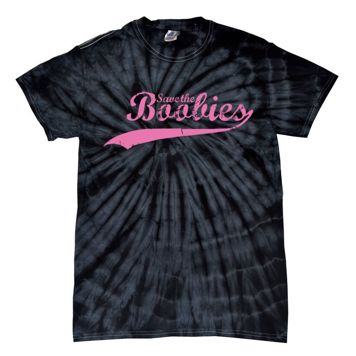 Save The Boobies Retro Breast Cancer Tie-Dye T-Shirt