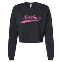 Save The Boobies Retro Breast Cancer Cropped Pullover Crew