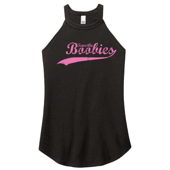 Save The Boobies Retro Breast Cancer Women's Perfect Tri Rocker Tank