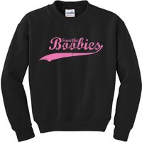 Save The Boobies Retro Breast Cancer Kids Sweatshirt