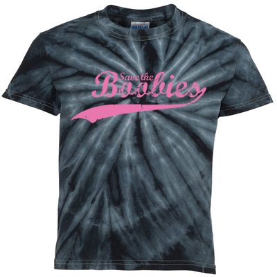 Save The Boobies Retro Breast Cancer Kids Tie-Dye T-Shirt