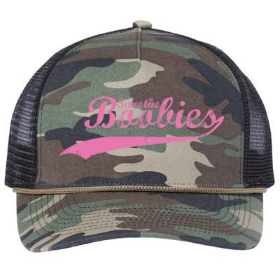 Save The Boobies Retro Breast Cancer Retro Rope Trucker Hat Cap