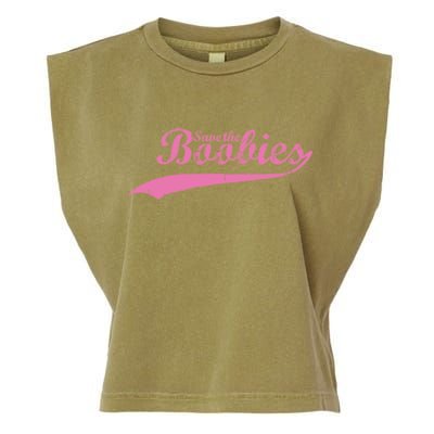 Save The Boobies Retro Breast Cancer Garment-Dyed Women's Muscle Tee