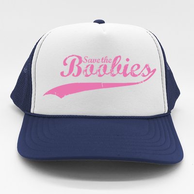 Save The Boobies Retro Breast Cancer Trucker Hat