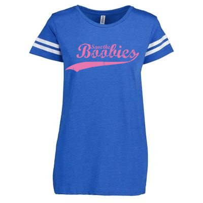 Save The Boobies Retro Breast Cancer Enza Ladies Jersey Football T-Shirt