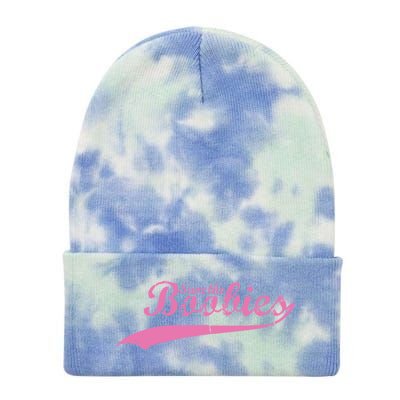 Save The Boobies Retro Breast Cancer Tie Dye 12in Knit Beanie