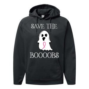 Save The Boooobs Breast Cancer Halloween Ghost Performance Fleece Hoodie