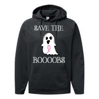 Save The Boooobs Breast Cancer Halloween Ghost Performance Fleece Hoodie