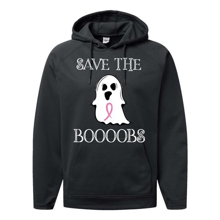 Save The Boooobs Breast Cancer Halloween Ghost Performance Fleece Hoodie