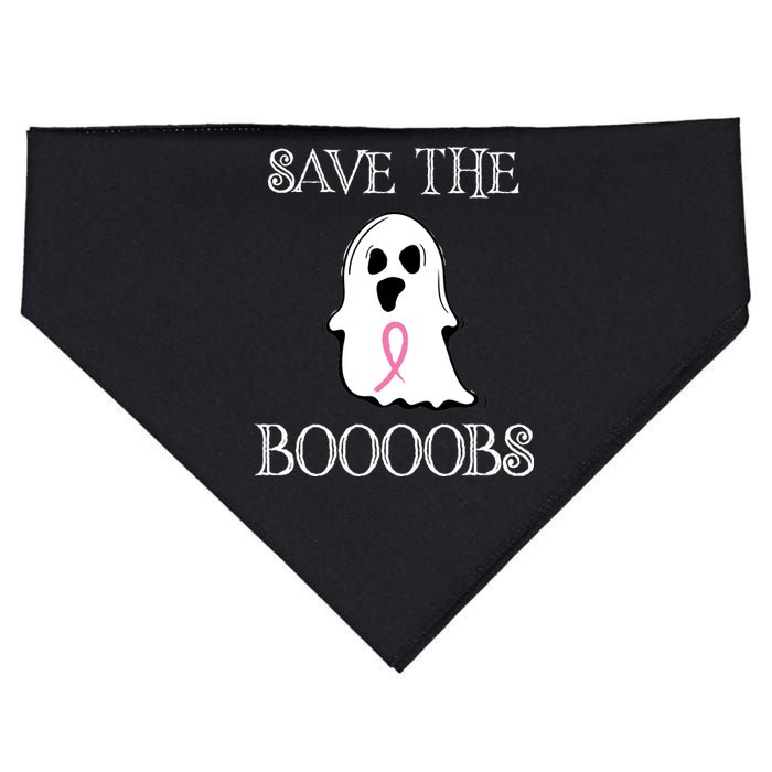 Save The Boooobs Breast Cancer Halloween Ghost USA-Made Doggie Bandana