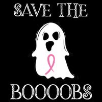 Save The Boooobs Breast Cancer Halloween Ghost Apron