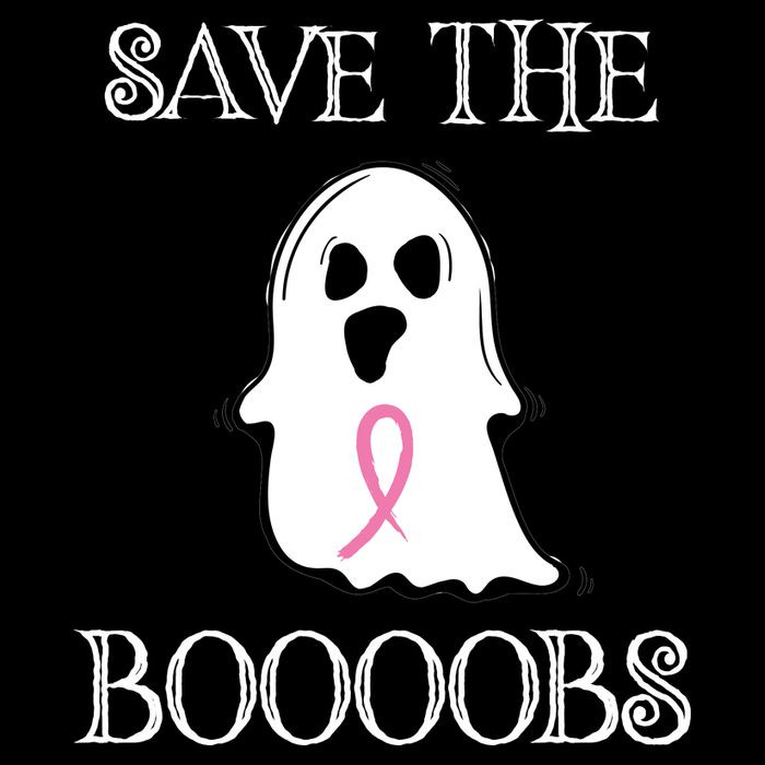 Save The Boooobs Breast Cancer Halloween Ghost Apron