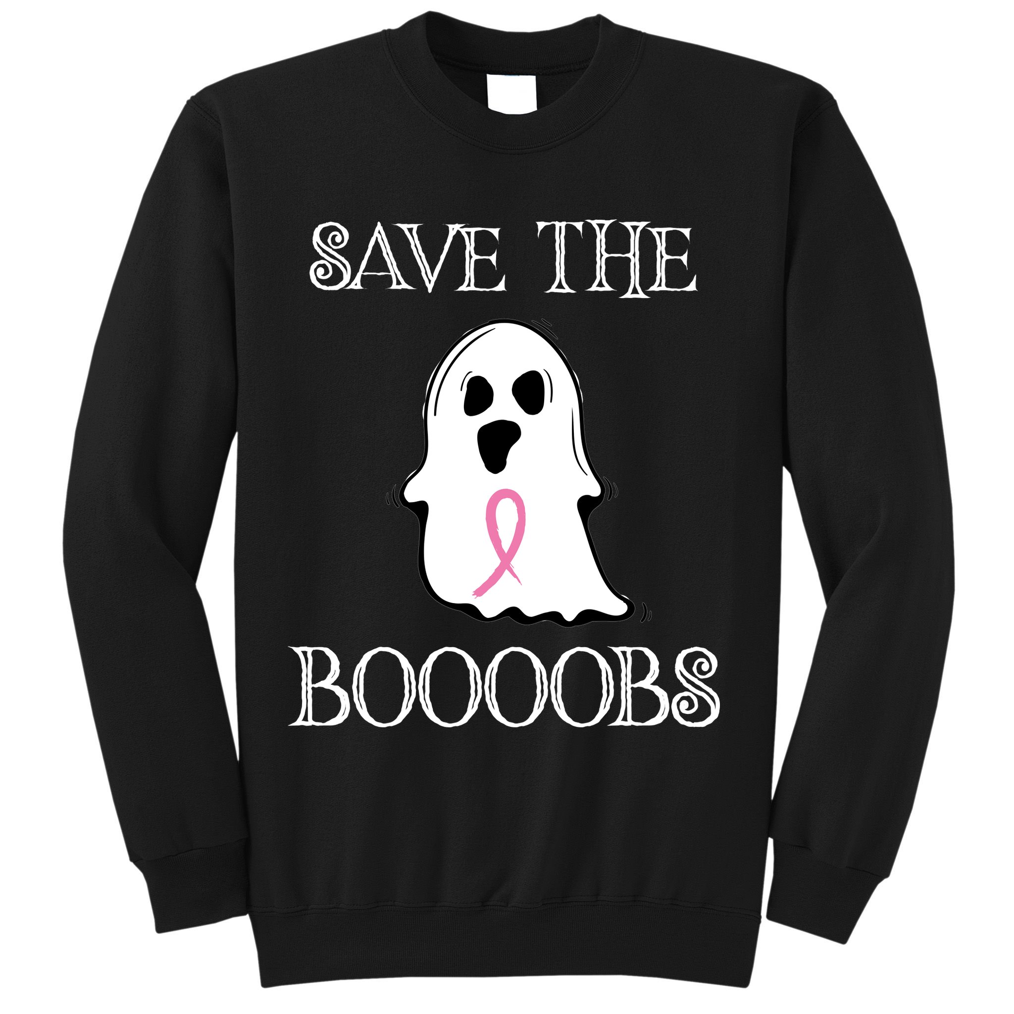 Save The Boooobs Breast Cancer Halloween Ghost Sweatshirt