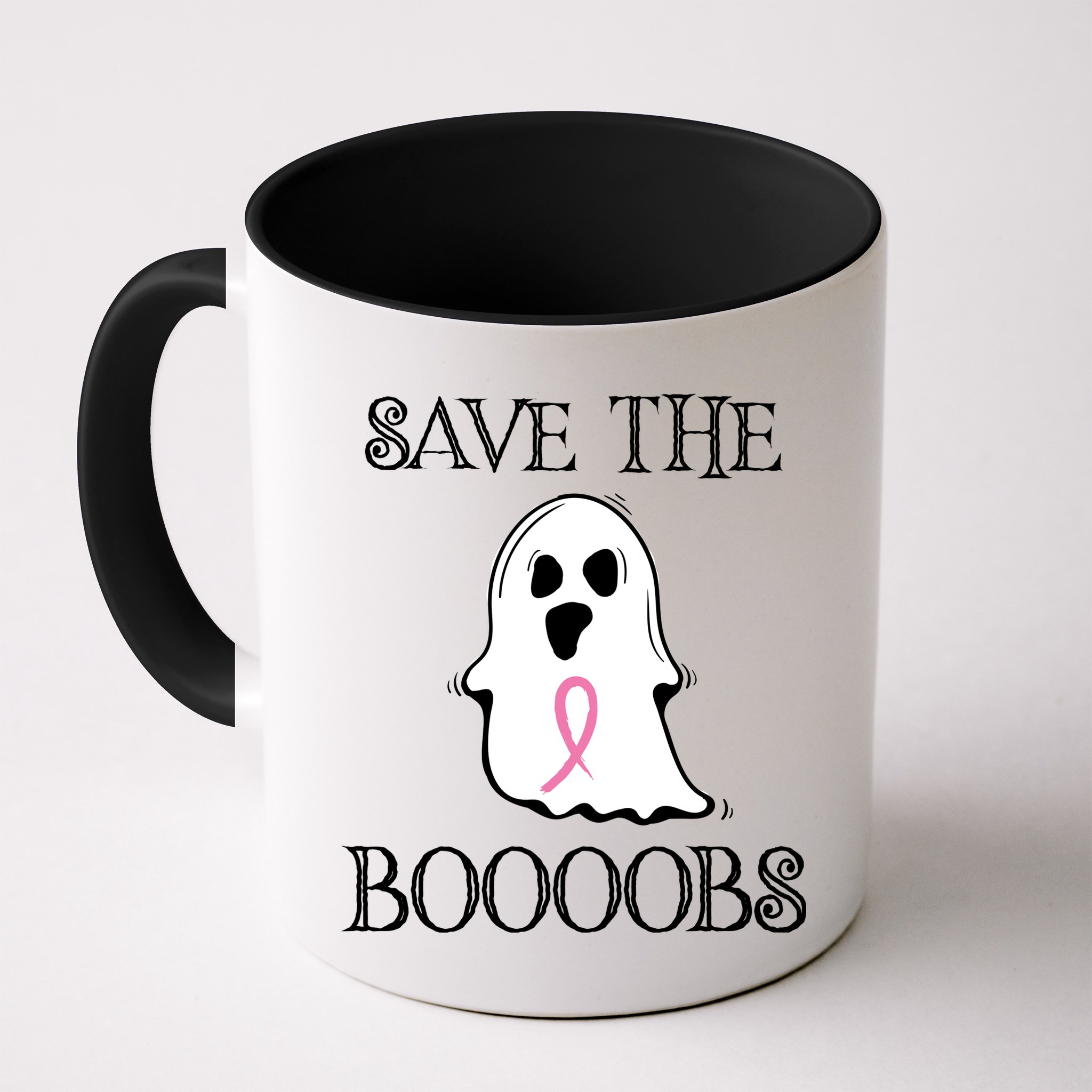 Save The Boooobs Breast Cancer Halloween Ghost Mug
