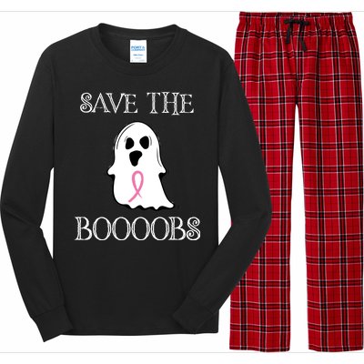 Save The Boooobs Breast Cancer Halloween Ghost Long Sleeve Pajama Set