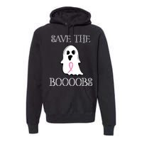 Save The Boooobs Breast Cancer Halloween Ghost Premium Hoodie