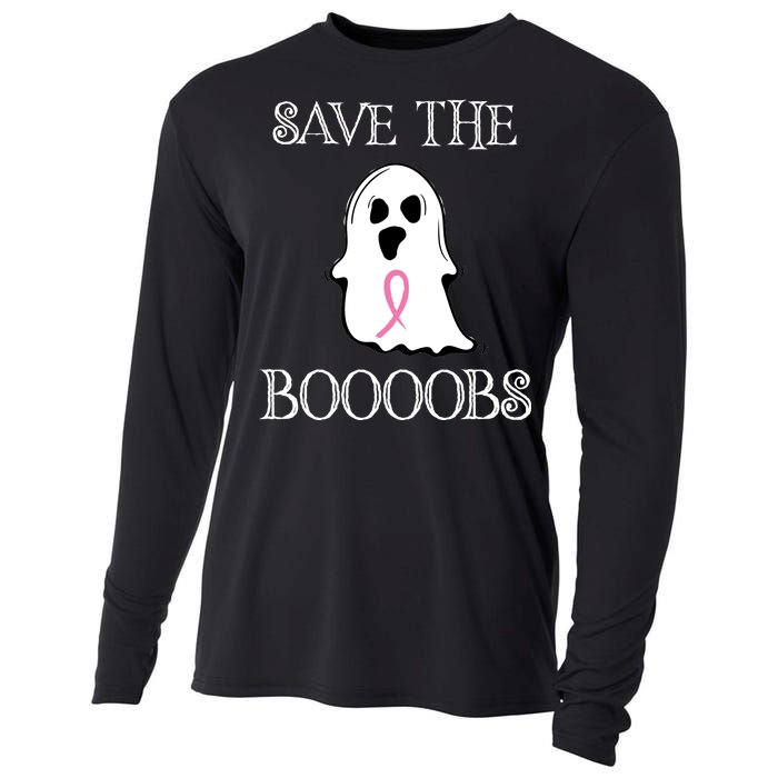 Save The Boooobs Breast Cancer Halloween Ghost Cooling Performance Long Sleeve Crew