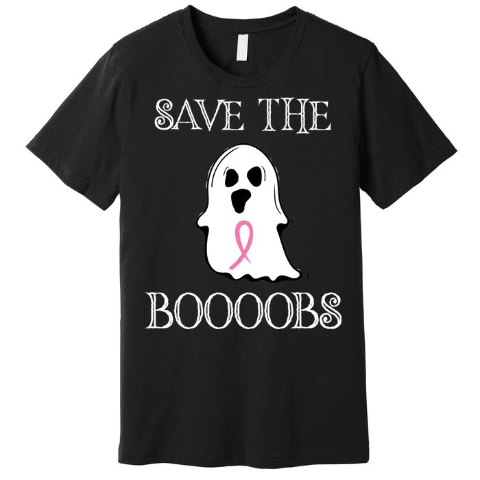 Save The Boooobs Breast Cancer Halloween Ghost Premium T-Shirt