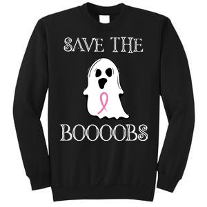 Save The Boooobs Breast Cancer Halloween Ghost Tall Sweatshirt