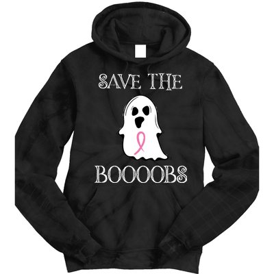 Save The Boooobs Breast Cancer Halloween Ghost Tie Dye Hoodie