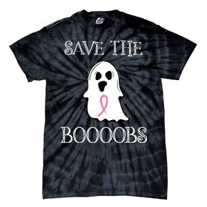 Save The Boooobs Breast Cancer Halloween Ghost Tie-Dye T-Shirt