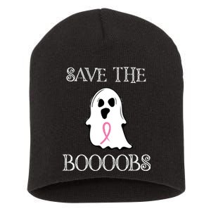 Save The Boooobs Breast Cancer Halloween Ghost Short Acrylic Beanie