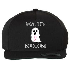 Save The Boooobs Breast Cancer Halloween Ghost Wool Snapback Cap