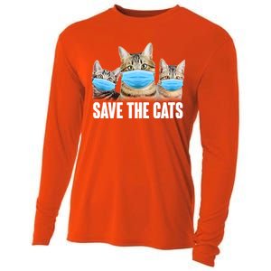 Save The Cats Face Mask Pandemic Cooling Performance Long Sleeve Crew