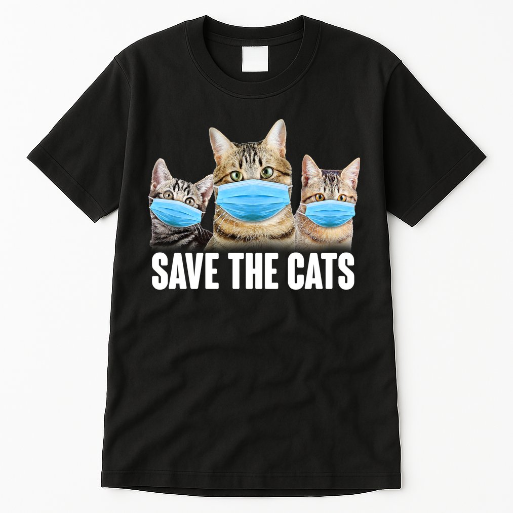 Save The Cats Face Mask Pandemic Tall T-Shirt
