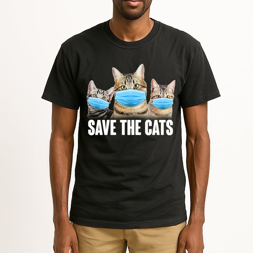 Save The Cats Face Mask Pandemic Tall T-Shirt