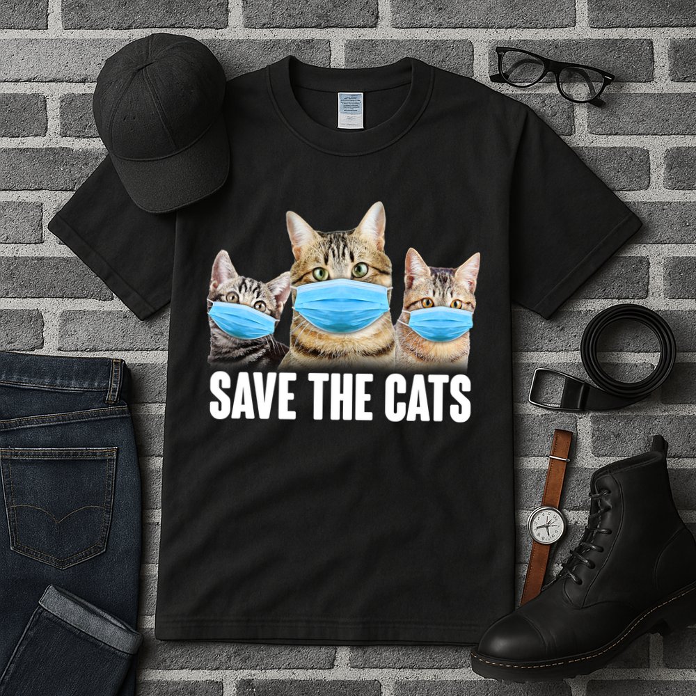 Save The Cats Face Mask Pandemic Tall T-Shirt