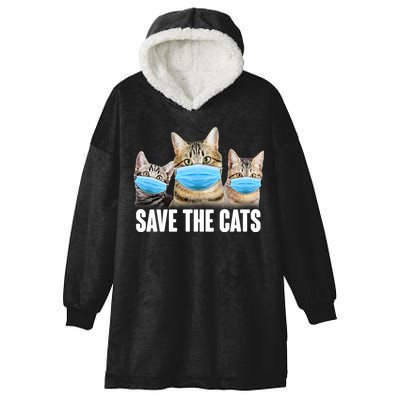 Save The Cats Face Mask Pandemic Hooded Wearable Blanket