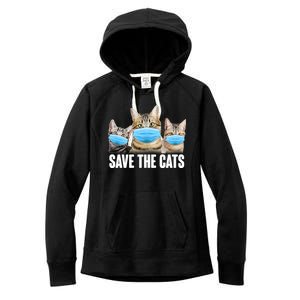 Save The Cats Face Mask Pandemic Women's Fleece Hoodie