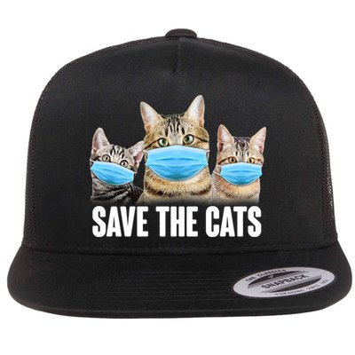 Save The Cats Face Mask Pandemic Flatbill Hat