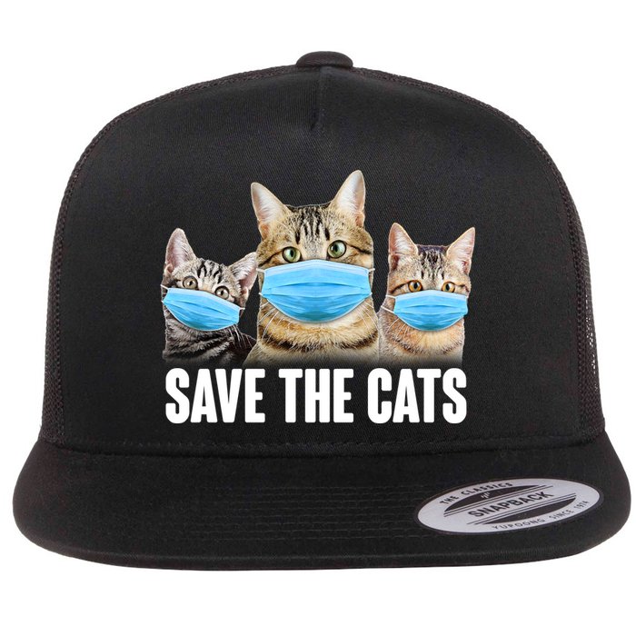 Save The Cats Face Mask Pandemic Flat Bill Trucker Hat