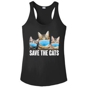 Save The Cats Face Mask Pandemic Ladies PosiCharge Competitor Racerback Tank