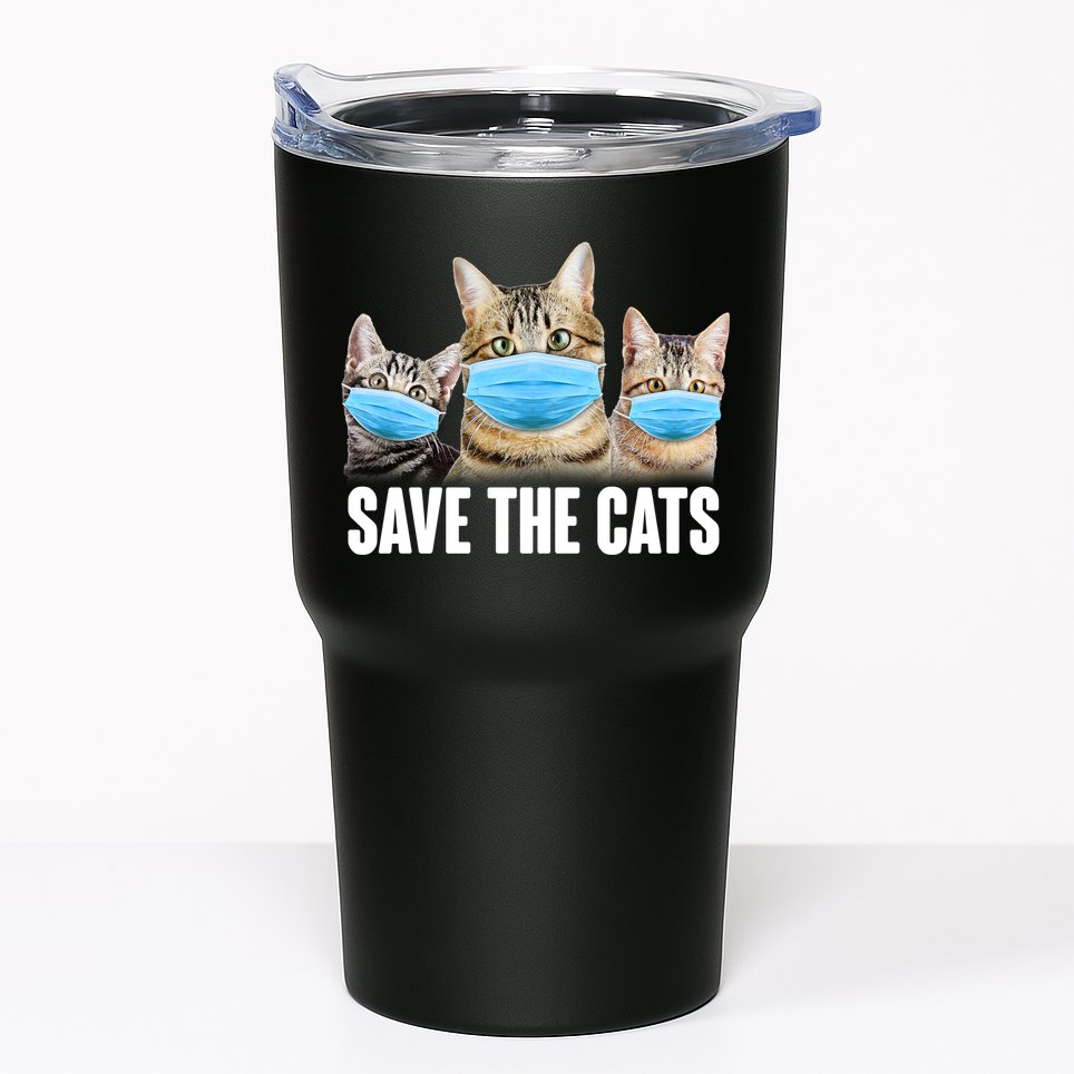 Save The Cats Face Mask Pandemic Tumbler